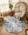 Luminara Sands Collection Area Rug - Elysium (Vintage Blue) Round Vintage Blue  lifestyle 65