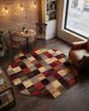 Bistro Lounge Collection Area Rug - Espresso Octagon Multi  lifestyle 50