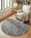 Trellis Mosaic Collection Area Rug - Arborville (Light Gray) Round Light Gray  lifestyle 82