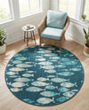 Seaside Haven Rugs Collection Area Rug -  Wavecrest Round Blue  lifestyle 54