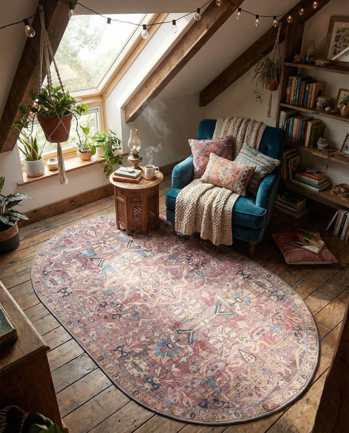 Vintage Memories Collection Area Rug -  Memories Oval Pink  lifestyle 143