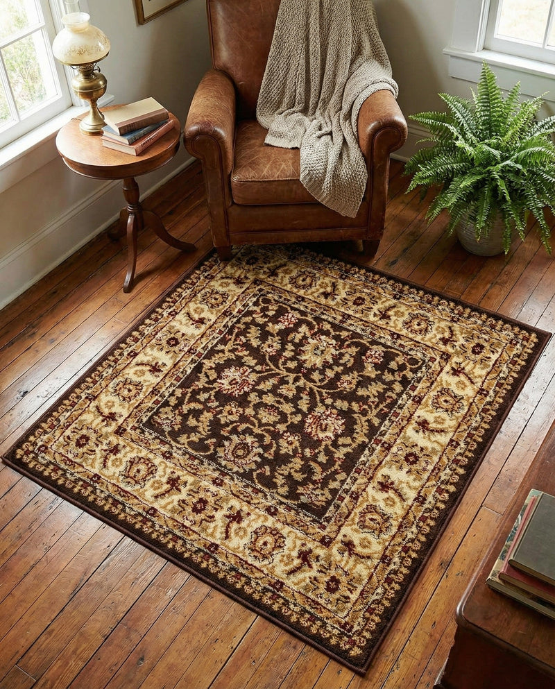 Jaipur Elegance Collection Area Rug -  Nahargarh (Brown) Square Brown  lifestyle 42