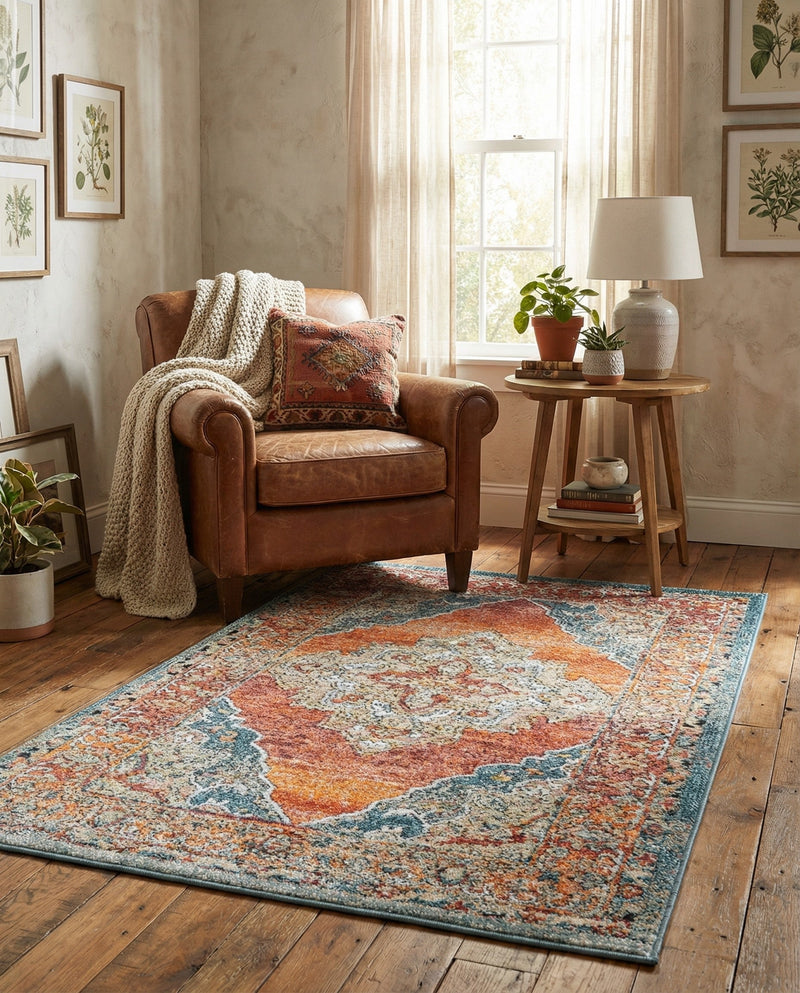 Savannah Soiree Collection Area Rug - Serengeti (Rust Red) Rectangle Rust Red  lifestyle 19