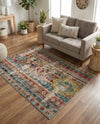 Sedona Vista Collection Area Rug -  Navajo Rectangle Blue  lifestyle 38