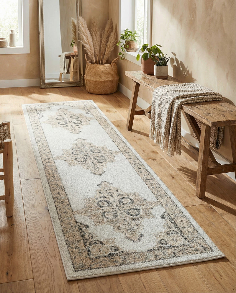 Beverly Grove Collection Area Rug -  Fairfax (Ivory) Runner Ivory  lifestyle 55