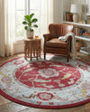Arcadia Rugs Collection Area Rug - Eden (Red) Round Red  lifestyle 33