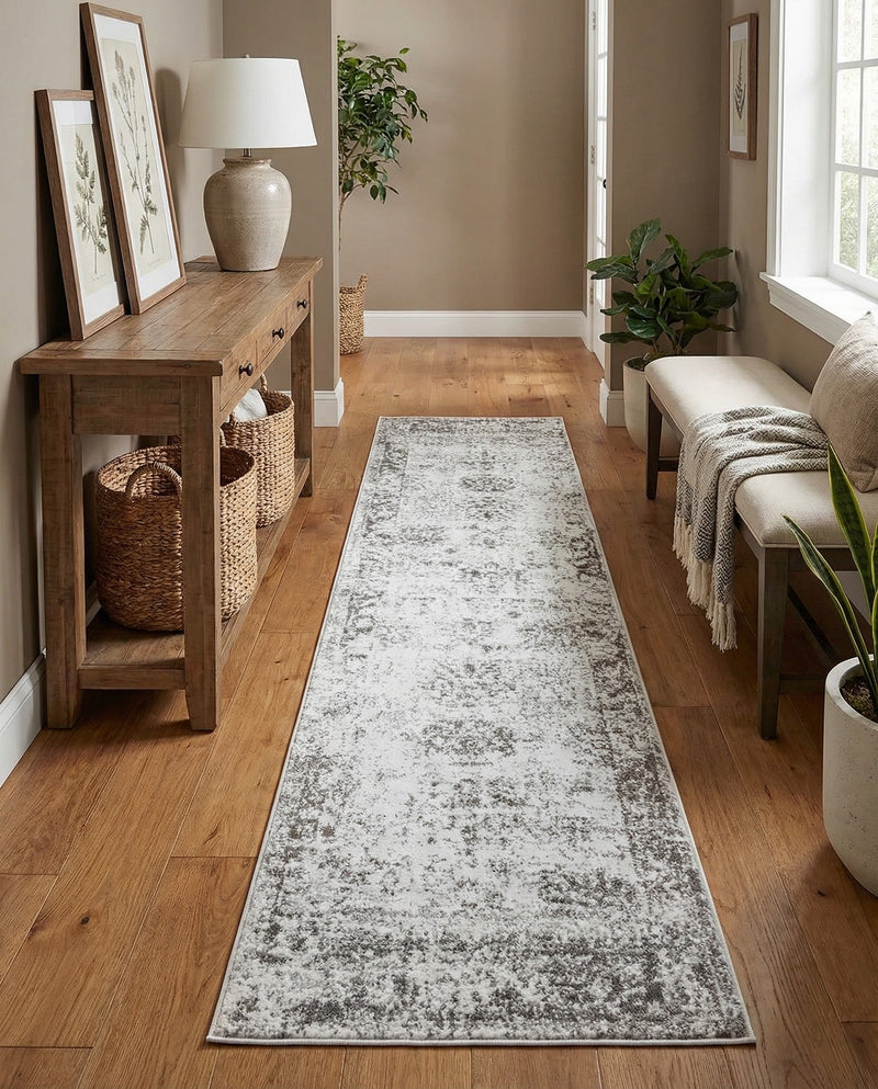Riviera Elegance Collection Area Rug - Antibes (Gray) Runner Gray  lifestyle 69
