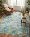 Caribbean Breeze Collection Area Rug -  Lucia Rectangle Light Blue  lifestyle 60