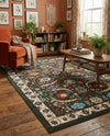 Tabriz Tapestry Collection Area Rug - Sahand (Green) Rectangle Green  lifestyle 25