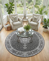 Dover Terrace Collection Area Rug - Marina (Dark Gray) Round Dark Gray  lifestyle 58