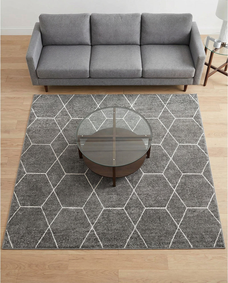Trellis Mosaic Collection Area Rug - Arborville (Light Gray) Square Light Gray  lifestyle 45