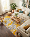 Meadow Breeze Collection Area Rug -  Clover Rectangle Yellow  lifestyle 52
