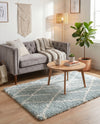 Cozy Haven Shag Collection Area Rug - Serenity (Sage Green) Rectangle Sage Green  lifestyle 13