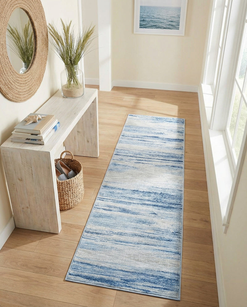 Zagros Shades Collection Area Rug -  Sepidan Runner Blue Ivory  lifestyle 48