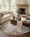 Riviera Elegance Collection Area Rug - Antibes (Beige) Round Beige  lifestyle 96