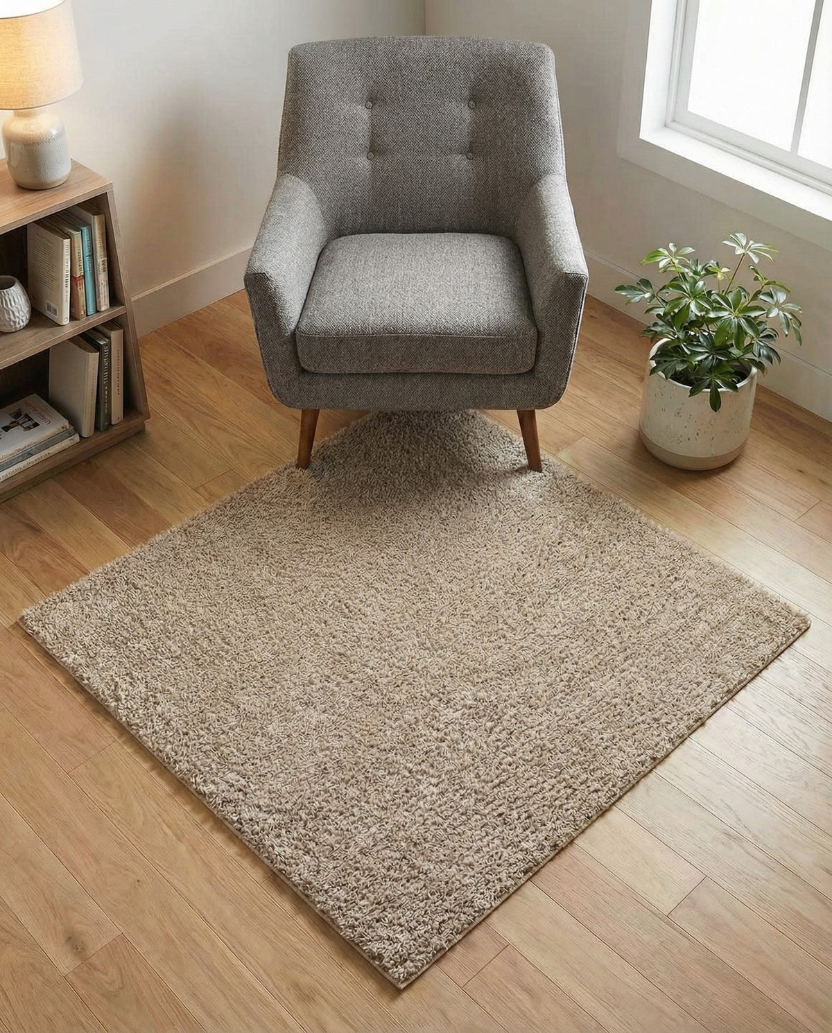Alpine Plush Collection Area Rug -  Cortina (Linen) Square Linen  lifestyle 96