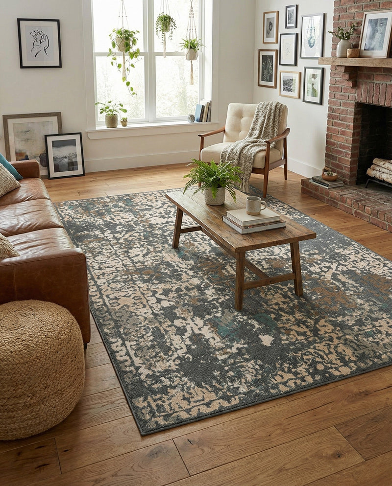 Gobi Sands Collection Area Rug - Dunhuang Rectangle Gray  lifestyle 19