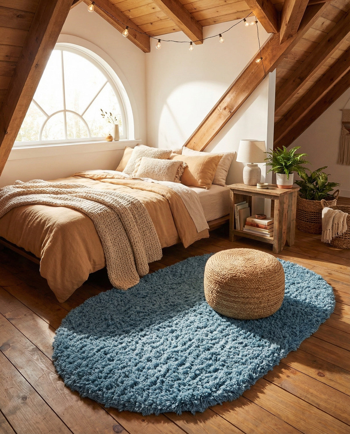 Eternal Plush Oasis Collection Area Rug -  Tranquility (Aegean Blue) Oval Aegean Blue  lifestyle 84