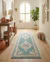 Beverly Grove Collection Area Rug -  Fairfax (Aqua) Runner Aqua  lifestyle 79