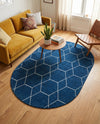 Trellis Mosaic Collection Area Rug - Arborville (Navy Blue) Oval Navy Blue  lifestyle 83