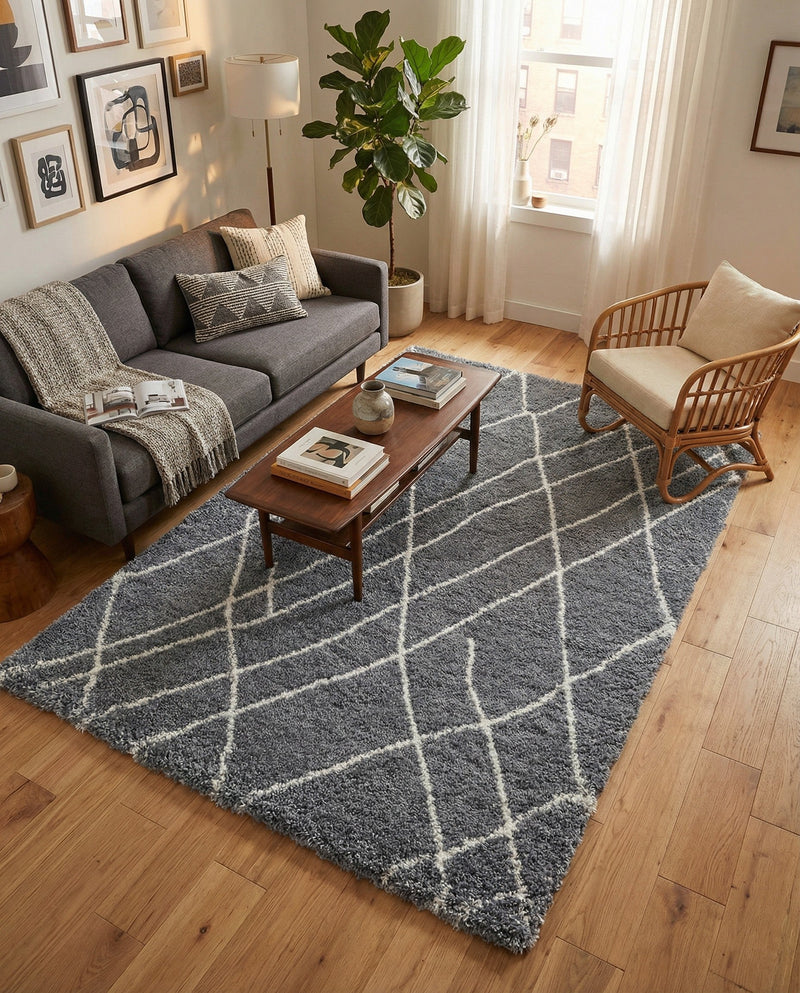 Cozy Haven Shag Collection Area Rug - Serenity (Pebble Gray) Rectangle Pebble Gray  lifestyle 16