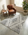 Marrakech Mosaic Collection Area Rug -  Medina Square Black and White  lifestyle 33