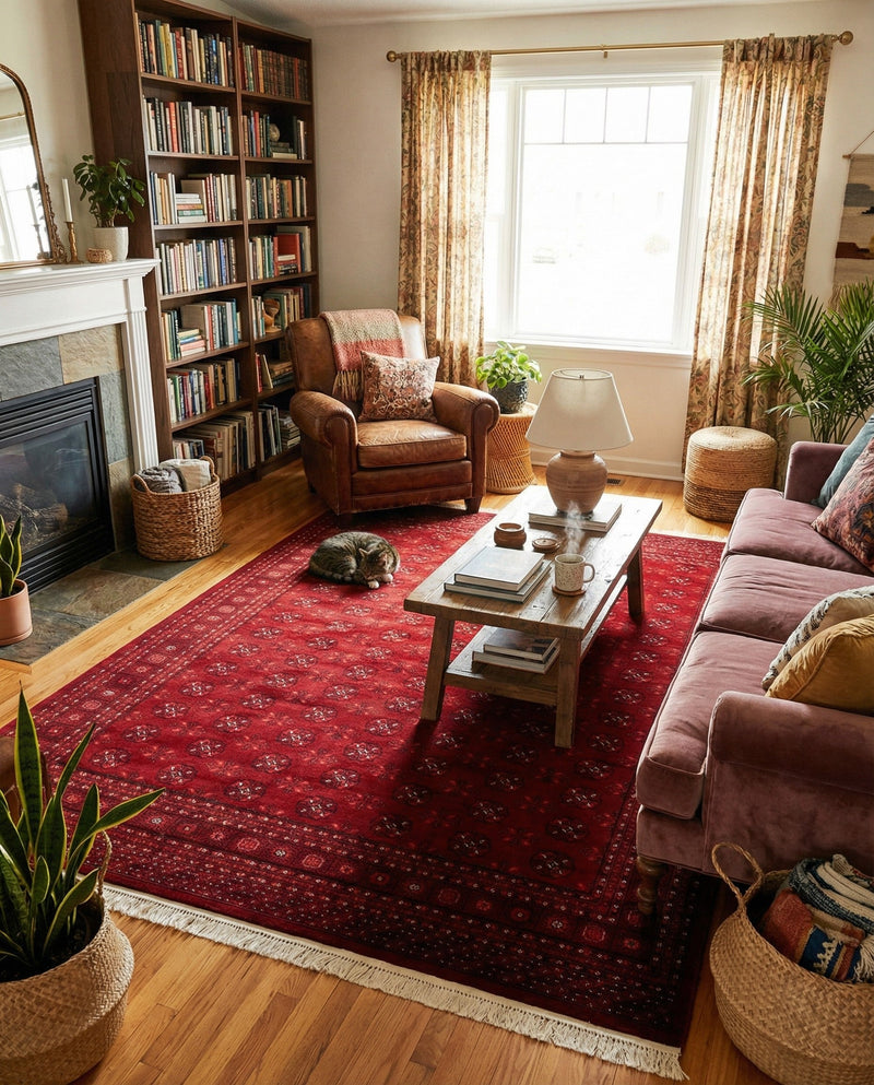 Samarkand Elegance Collection Area Rug -  Konye-Urgench Rectangle Red  lifestyle 20
