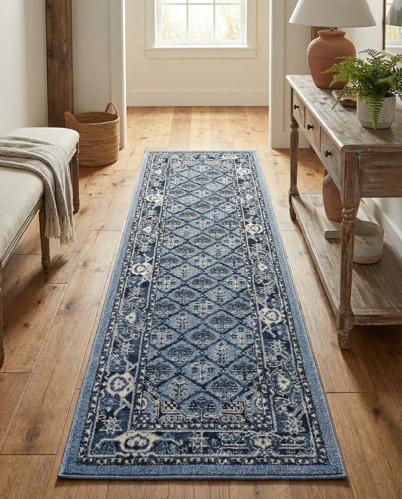 Horizon Collection Area Rug -  Aurora Runner Blue  lifestyle 52