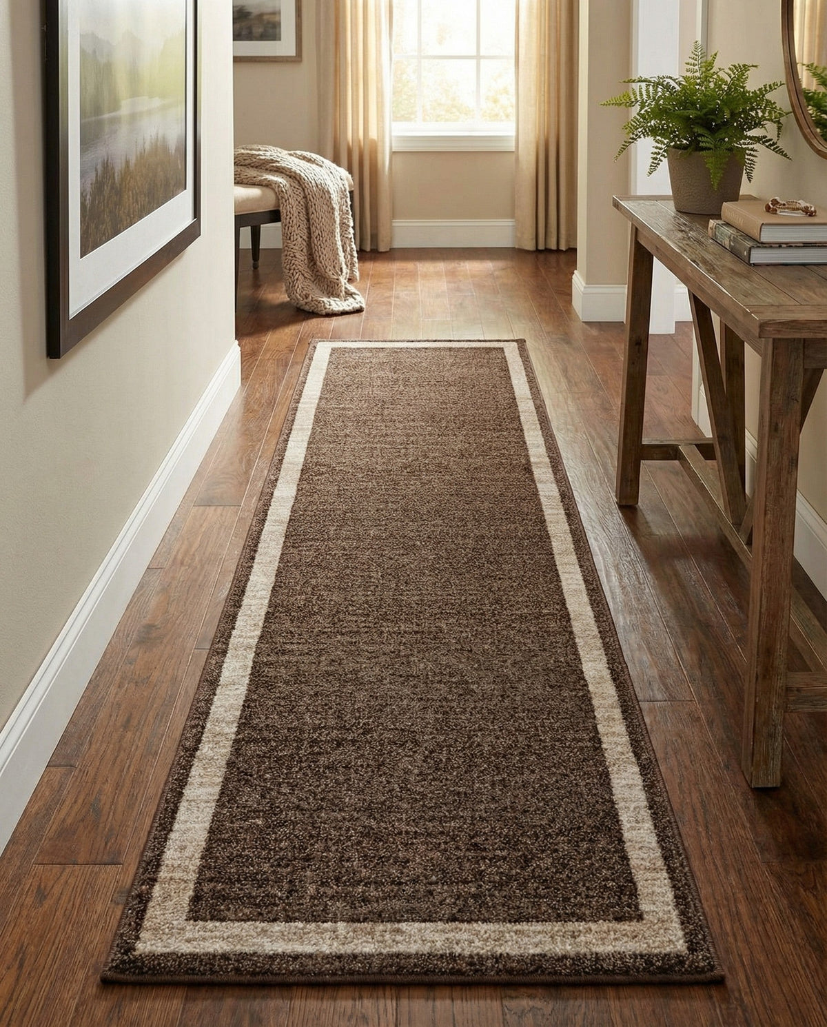 Studio Haven Collection Area Rug -  Alcove (Brown) Runner Brown  lifestyle 46