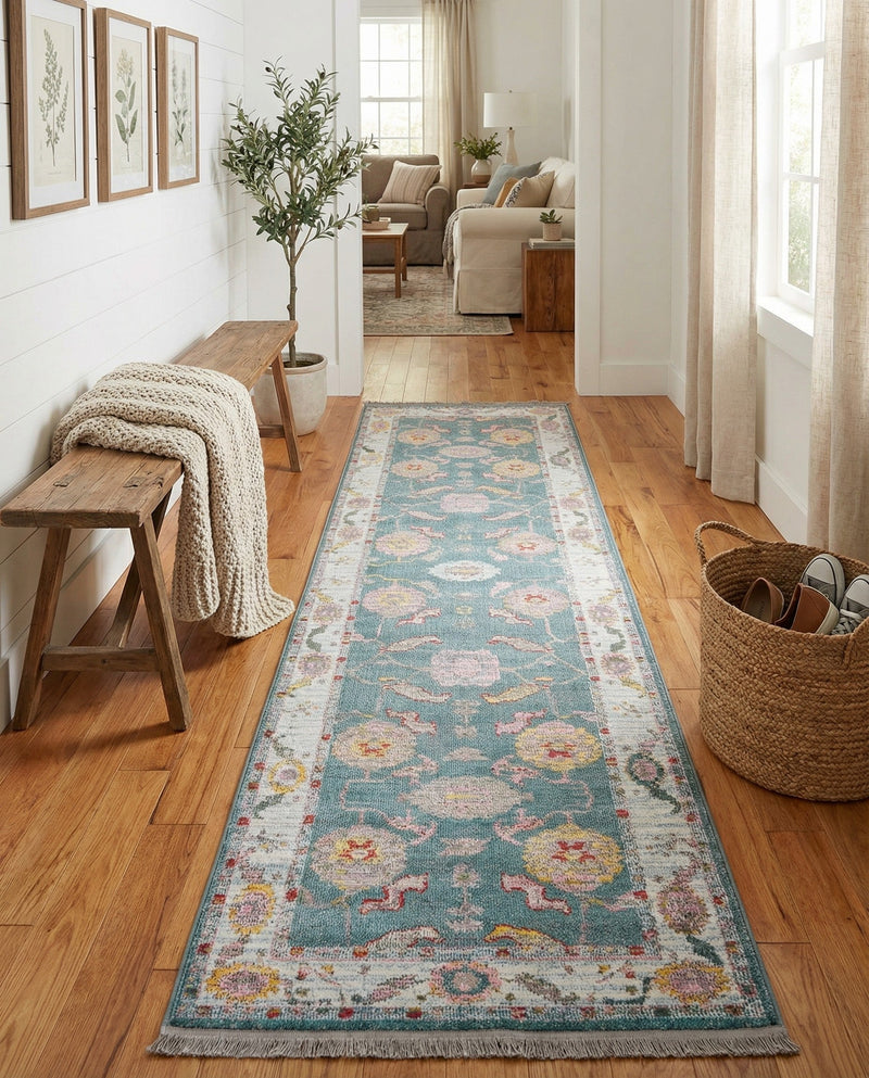 Arcadia Rugs Collection Area Rug - Eden (Gray and Blue) Runner Gray and Blue  lifestyle 67