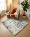 Cozy Haven Shag Collection Area Rug -  Tranquility (Pebble Gray) Square Pebble Gray  lifestyle 43