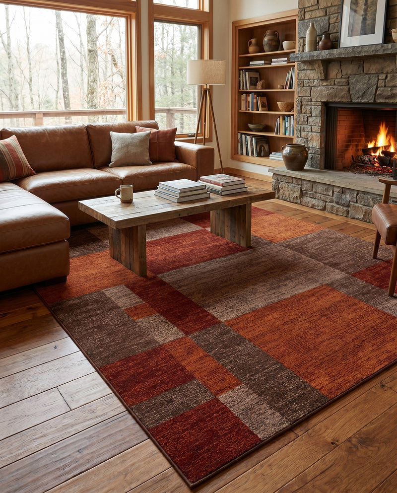 Autumn Meadow Collection Area Rug -  Sycamoreside (Multi) Rectangle Multi  lifestyle 16