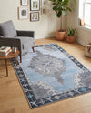 Heritage Elegance Collection Area Rug -  Winterthur (Blue Gray) Rectangle Blue Gray  lifestyle 6