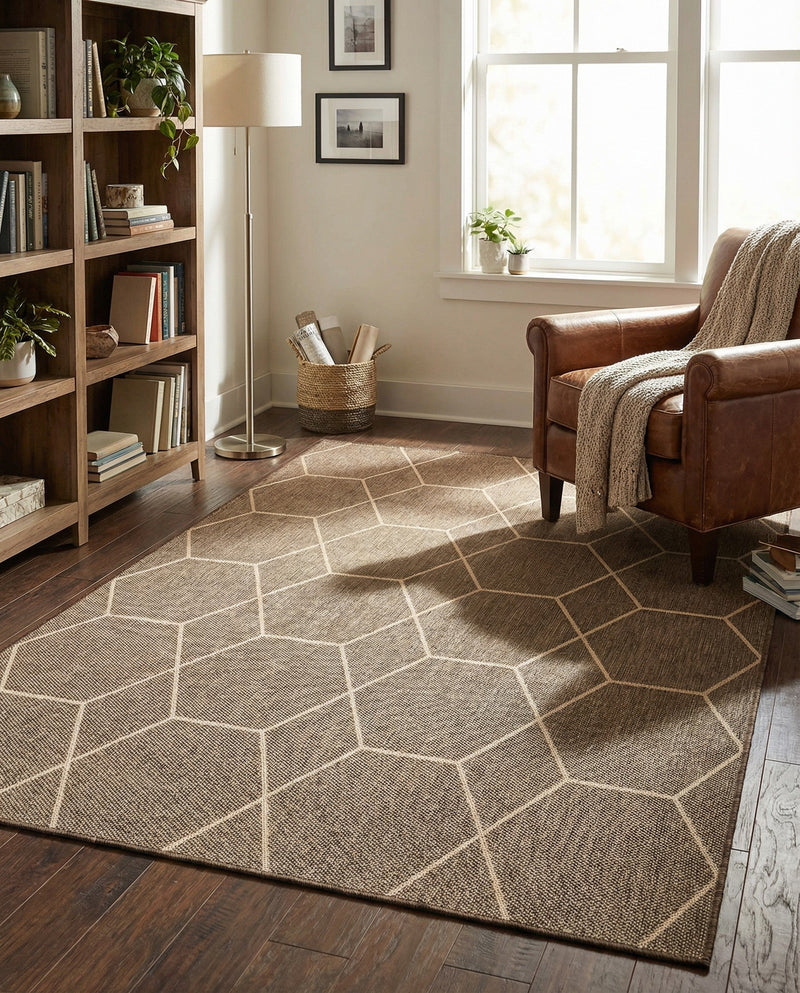 Sahara Sands Collection Area Rug -  Faiyum Rectangle Brown  lifestyle 13