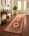 Tabriz Tapestry Collection Area Rug - Azerbaijan (Terracotta) Runner Terracotta  lifestyle 49