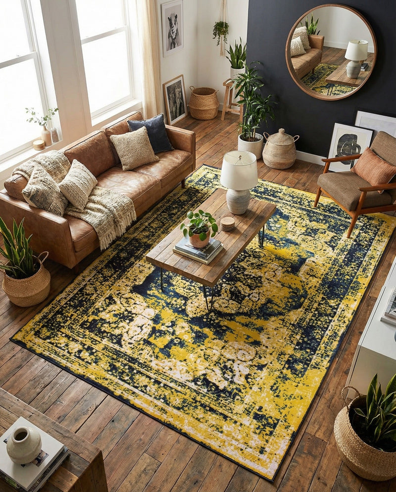 Riviera Elegance Collection Area Rug -  Menton (Navy Blue) Rectangle Navy Blue  lifestyle 19