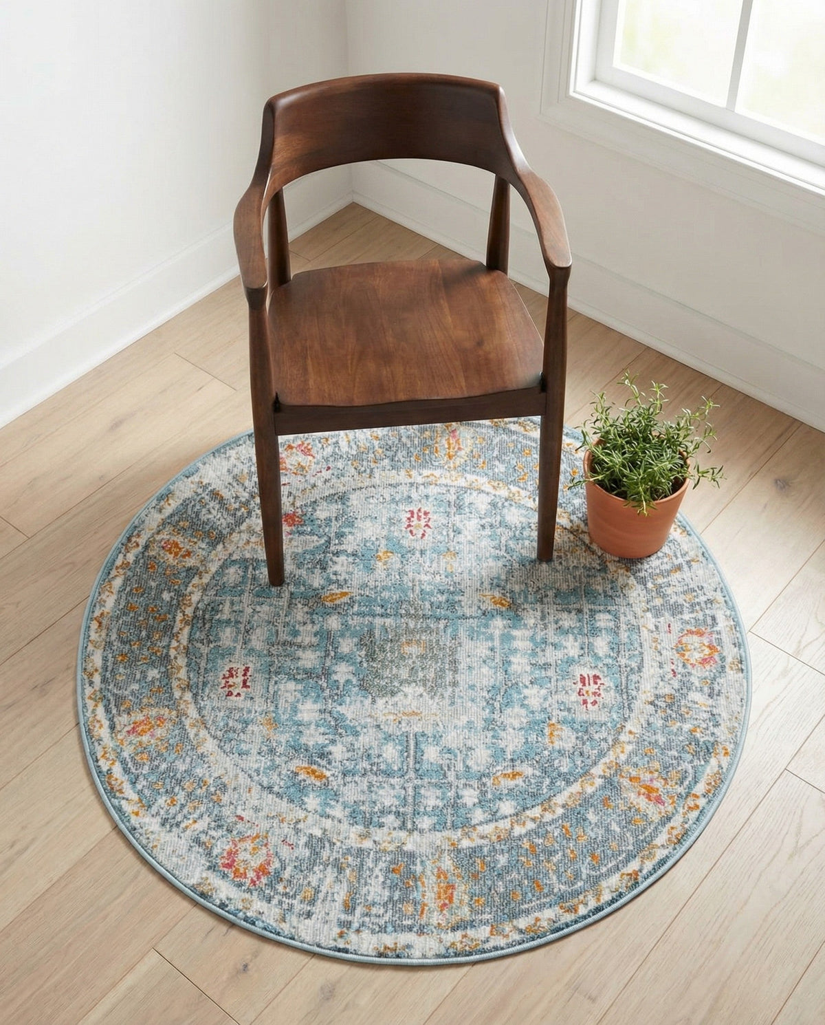 Arcadia Rugs Collection Area Rug -  Olympus Round Blue  lifestyle 128