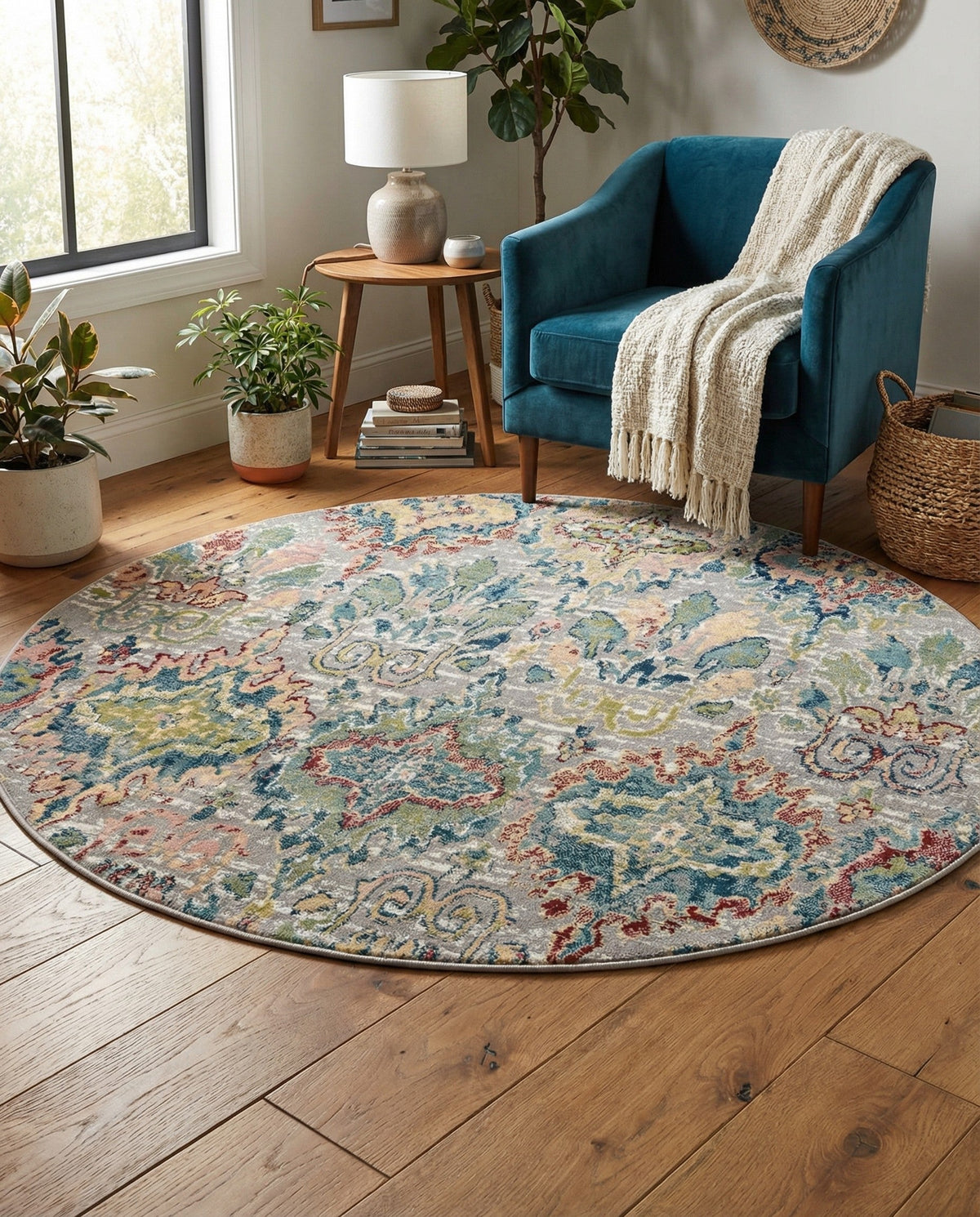 Savannah Elegance Collection Area Rug -  Forsyth Round Multi  lifestyle 126