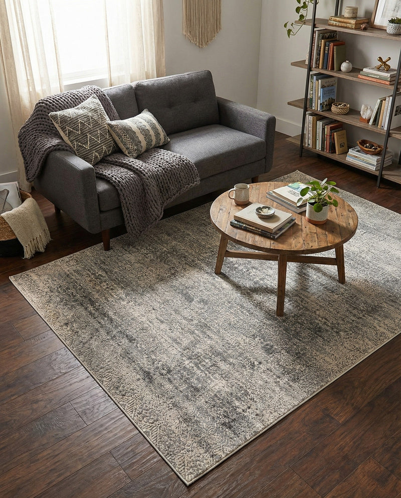 Bloomsbury Elegance Collection Area Rug -  Pimlico Rectangle Gray  lifestyle 29