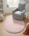 Eternal Plush Oasis Collection Area Rug -  Tranquility (Pink Lace) Round Pink Lace  lifestyle 60