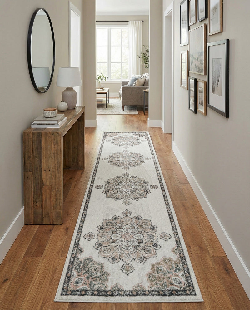 Beverly Grove Collection Area Rug - Melrose (Ivory) Runner Ivory  lifestyle 37
