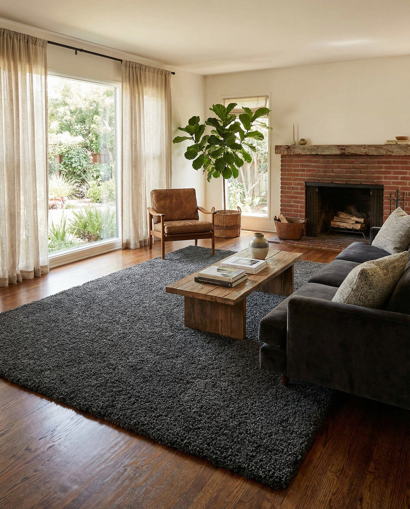 Plush Oasis Collection Area Rug - Serenity (Graphite Gray) Rectangle Graphite Gray  lifestyle 27