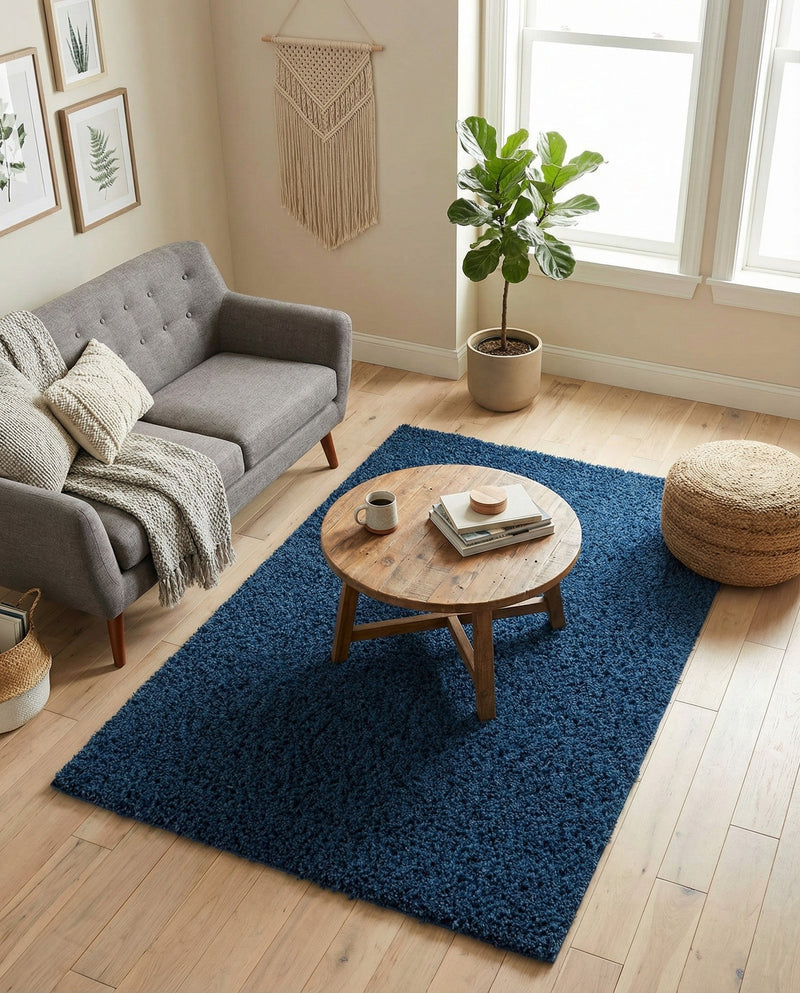 Plush Oasis Collection Area Rug - Serenity (Sapphire Blue) Rectangle Sapphire Blue  lifestyle 37