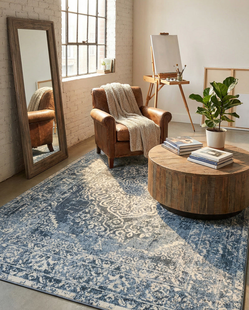 Cambridge Classics Collection Area Rug -  Magdalene (Blue) Rectangle Blue  lifestyle 14