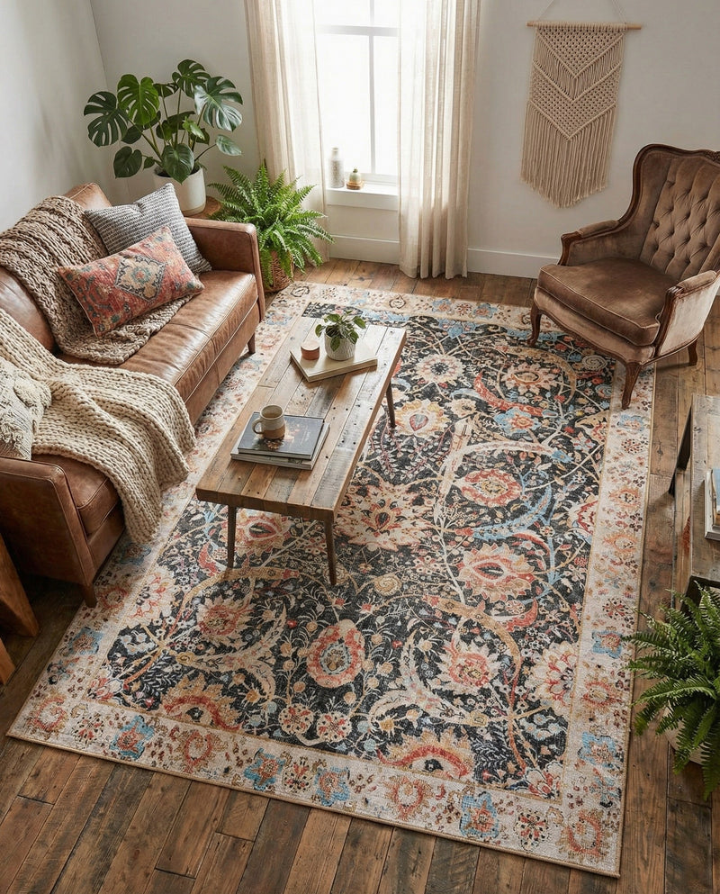 Heritage Elegance Collection Area Rug -  Topkapi Rectangle Black  lifestyle 47