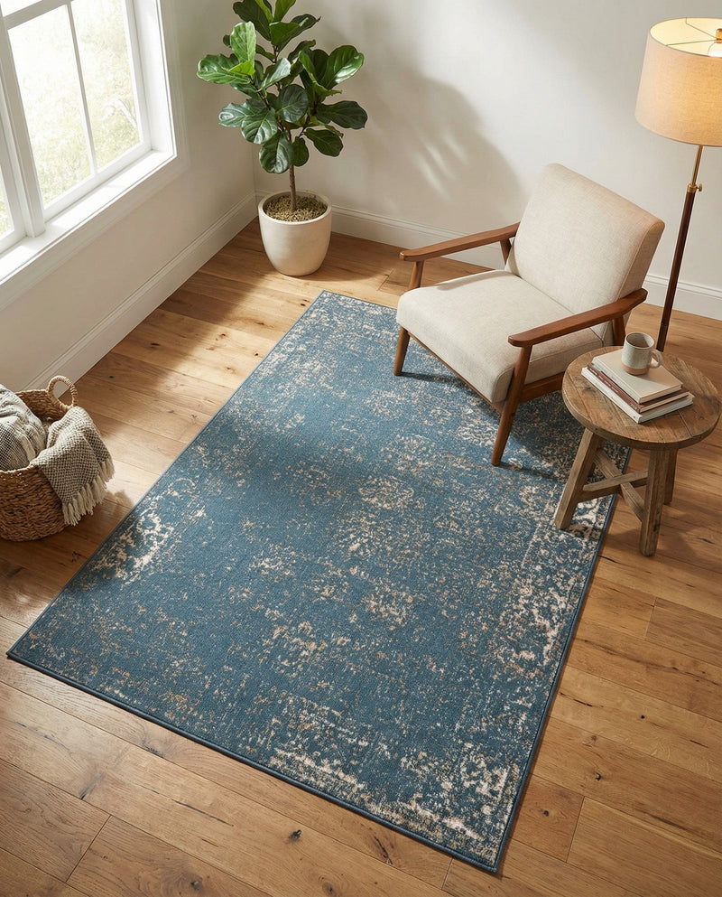 Riviera Elegance Collection Area Rug - Antibes (Blue) Rectangle Blue  lifestyle 15