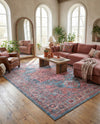 Zahara Oasis Collection Area Rug -  Fez Rectangle Blue  lifestyle 8