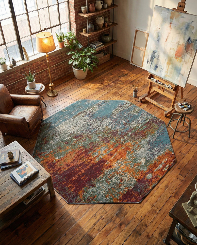 Arcadia Rugs Collection Area Rug -  Avalon Octagon Multi  lifestyle 78