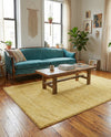Solid Shag Seaside Collection Area Rug - Azure Cove (Yellow) Rectangle Yellow  lifestyle 13