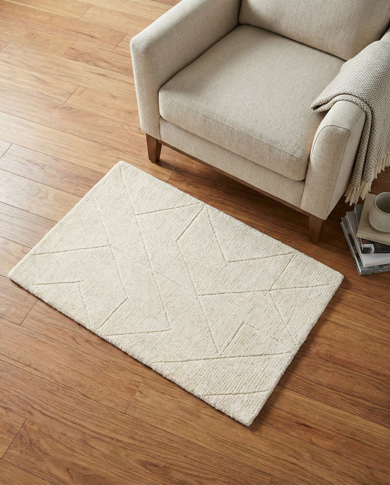 Nordic Loom Geometric Collection Area Rug - Oslo Rectangle Pearl Ivory  lifestyle 24
